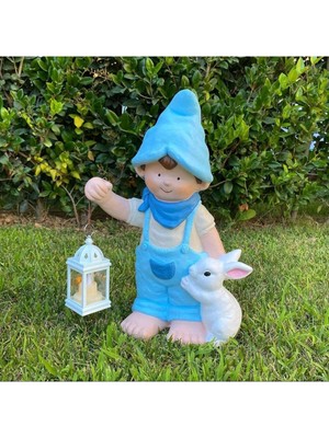 Bahçe Süsü Heykel Biblo Aydınlatmali Fenerli Cuce Erkek