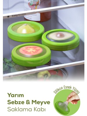 TeknoTrust 3'lü Yeşil Meyve ve Sebze Saklama Kutusu Seti, 0-3L, Plastik, Buzdolabı İçin