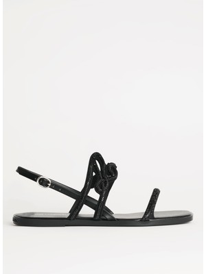 Karl Lagerfeld Kadın Siyah Sandalet KL87425 Orta Topuklu Rahat Kullanım İçin Tasarlandı