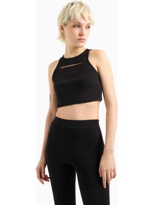 Armani Exchange Bisiklet Yaka Düz Siyah Kadın Bluz XW000368