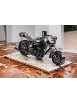 Nostaljik Retro El Yapımı Metal Motosiklet Modeli Dekoratif Biblo Vitrin Süsü Ev Yeni Yıl Hediyesi
