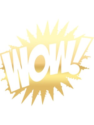 Wow Araba Sticker 17X17 cm Gold