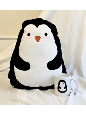Giftmoda Tatlı Penguen Tasarımlı Kupa Ve Yastık Set