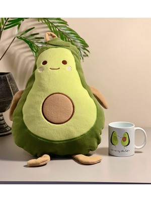 Giftmoda Avokado Tasarımlı Sen Benim Diğer Yarımsın Yastık Ve Kupa Set
