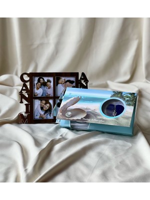 Giftmoda Kişiye Özel Gümüş Canım Annem Çerçeve Ve İnci Kolye Anneye Hediye Seti