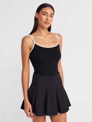 21128 Kontrast Şeritli Askılı Top-Siyah