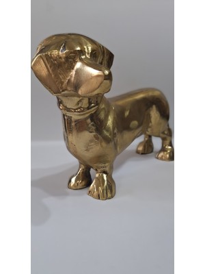 Pirinç Dekoratif Biblo Köpek