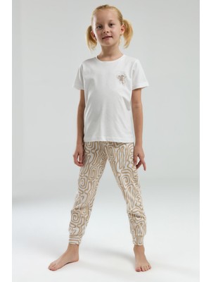 Arnetta 3303 Garson Kız Çocuk Desenli Bisiklet Yaka Şortlu Kısa Kol Pijama Takım