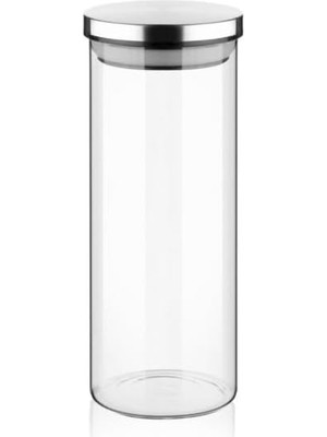 1000ML Vakumlu Metal Kapaklı Borosilikat Cam Kavanoz (8.5CM*20CM) 1 Adet