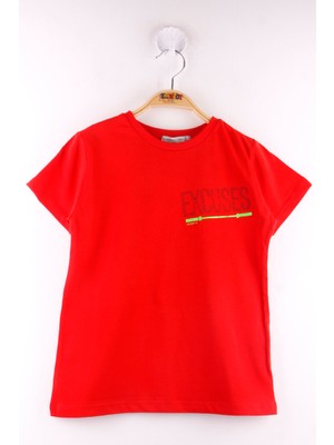 Toontoy Erkek Çocuk Excuses Baskılı Cepli Tişört