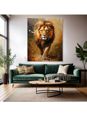 Asil Aslan Tablosu Kanvas Dijital Baskı Aslan Tablosu Salon Tablosu