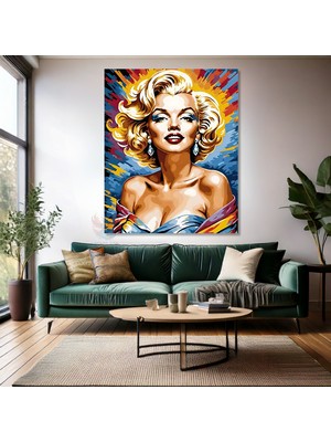 Marilyn Monroe Kanvas Tablo Renkli Marilyn Monroe Tablosu Salon Dekoru