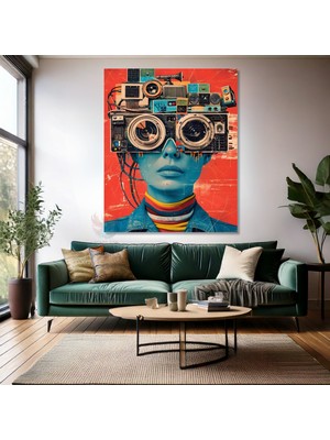 Kamerakafa Soyut Düşündürücü Tablo Modeli Kanvas Tablo Dijital Baskı