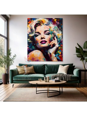 Fırça Darbeleri Kanvas Tablo Marilyn Monroe Kanvas Tablo Dijital Baskı Ofis Ev Tablosu
