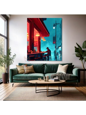 Yalnız Adam Kanvas Tablo Modern Salon Tablosu Sanat Tablosu