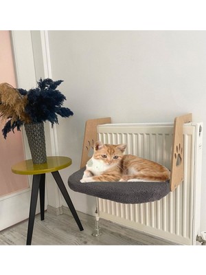 Kalorifer Peteğe Asılabilen Kedi Yatağı Köpek Yatağı - Süngerli Peluş Yatma Alanı