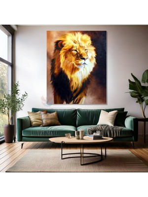 Asil Aslan Tablosu Kanvas Dijital Baskı Modern Tasarım Aslan Tablosu Salon Tablosu