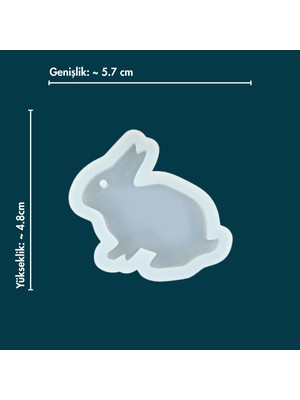 Silikon Kalıp 2 Boyutlu Tavşan Figür Taş Tozu Epoksi Reçine Kalıp