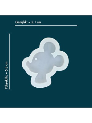 Silikon Kalıp 2 Boyutlu Mickey Mouse 2 Figür Taş Tozu Epoksi Reçine Kalıp