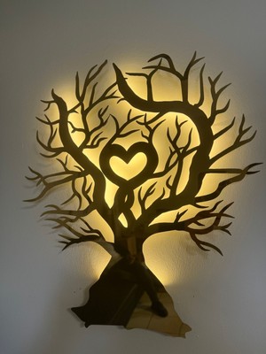 Bhbackhome Modern Dekoratif Sarı Ayna Paslanmaz Hayat Ağacı