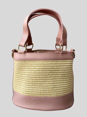 Vazıradk Lora Hasır Görünümlü Büzgülü El ve Omuz Çantası