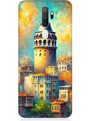 Oppo A9 2020 Uyumlu Galata’da Renkli Işıklar  Desenli Silikon Kılıf