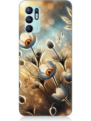 Oppo Reno 6 Uyumlu Pamuk Dalları Bahar Ruhu  Desenli Silikon Kılıf