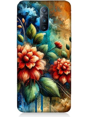 Oppo Rx 17 Pro Uyumlu Kırmızı Çiçek ve Tomurcuklar  Desenli Silikon Kılıf