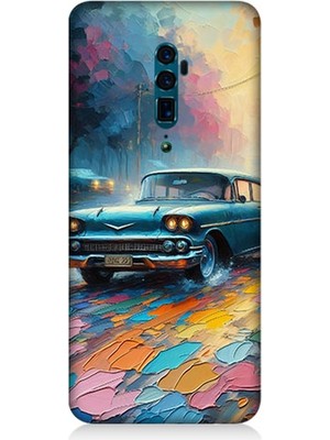 Oppo Reno 10X Zoom Uyumlu Renkli Yol Üzerinde Araba  Desenli Silikon Kılıf