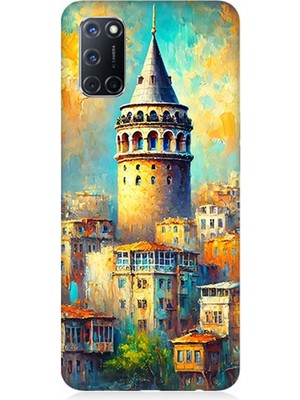 Oppo A52 Uyumlu Galata’da Renkli Işıklar  Desenli Silikon Kılıf