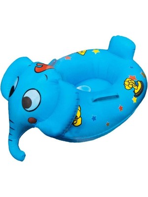 Mediterian 0-3 Yaş Fil Figürlü Simitli Bebek ve Deniz Havuz Simidi, Renk: Pembe-Mavi