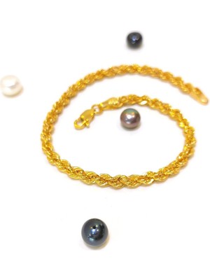 4.3mm Halat Bileklik Künye 14 Ayar Altın Hd Videolu