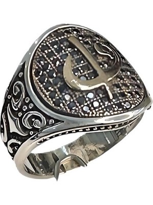 Zirkon Taşlı Elif_vav Figürlü Gümüş Yüzük 250057151G15Y