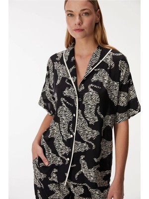 Bayan Kısa Kol Gömlek ve Pantolon Takım