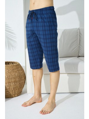 Erkek Ekose Tek Kapri Şort