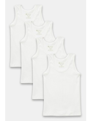 Kız Çocuk Organik Pamuklu Ribana Kroşatalı Atlet 6'lı Paket