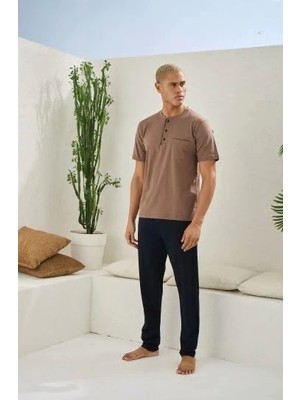 Erkek Midi Yaka Pijama Takım