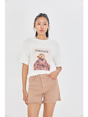 Stronger  Baskılı T-Shirt