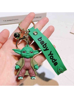 Baby Yoda Anahtarlık Bebek Grogu Figür Maskot The Mandolin Yıldız Savaşları Simego Temalı Sevimli Aksesuar Çanta ve Araba Süsü Hediyelik