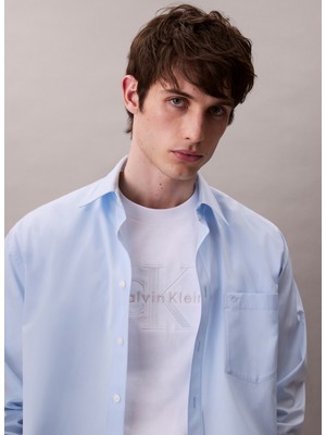 Calvin Klein Jeans Beyaz Erkek T-Shirt LV04RB295GYAA Ss Hı Low Emb 16S Jer