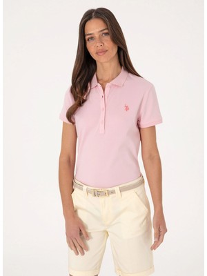 U.s. Polo Assn. Polo Yaka Açık Pembe Kadın T-Shirt GTP-IY025