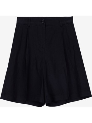 Sisley Orta Bel Bol Kesim Siyah Kadın Şort 4AGHL901K