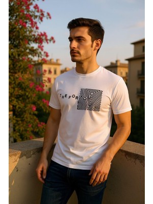 Erkek  Baskılı Yumuşak Pamuklu T-Shirt