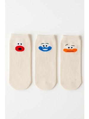 Katia & Bony Çocuk Surat Baskılı 3'lü Soket Çorap