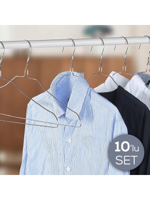10'lu Krom Tshirt ve Şal Askısı Yer Kaplamaz Askı