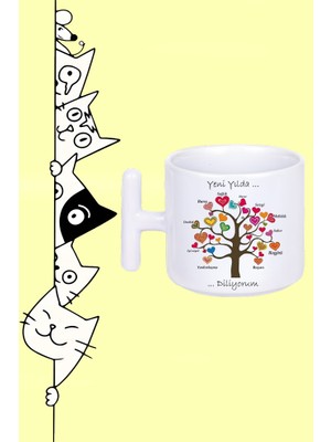 Dilek Ağacı Yeni Yılda Sağlık Sevgi Huzur Mutluluk Vs Vs Diliyorum Tasarım Baskılı Beyaz T Sap Kupa Bardak