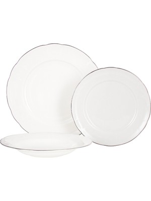 Edmon 6 Kişilik 18 Parça Yemek Takımı - Gümüş