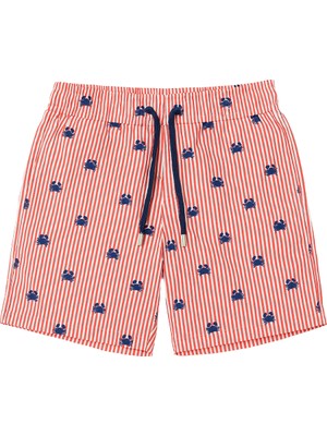 Katia & Bony Erkek Çocuk Frill Wave Yengeç Desenli Deniz Şortu Mercan