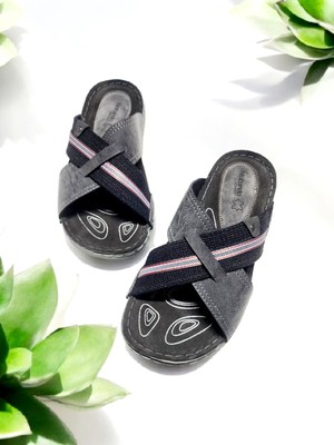 Çapraz Tasarım Deri Iç Taban Ev ve Dışarı Terliği