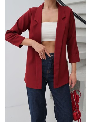Kadın Atlas Kumaş Astarsız Blazer Ceket, Premium Kalite